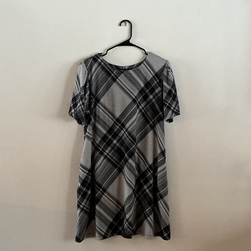 R&K Gray Plaid Dress